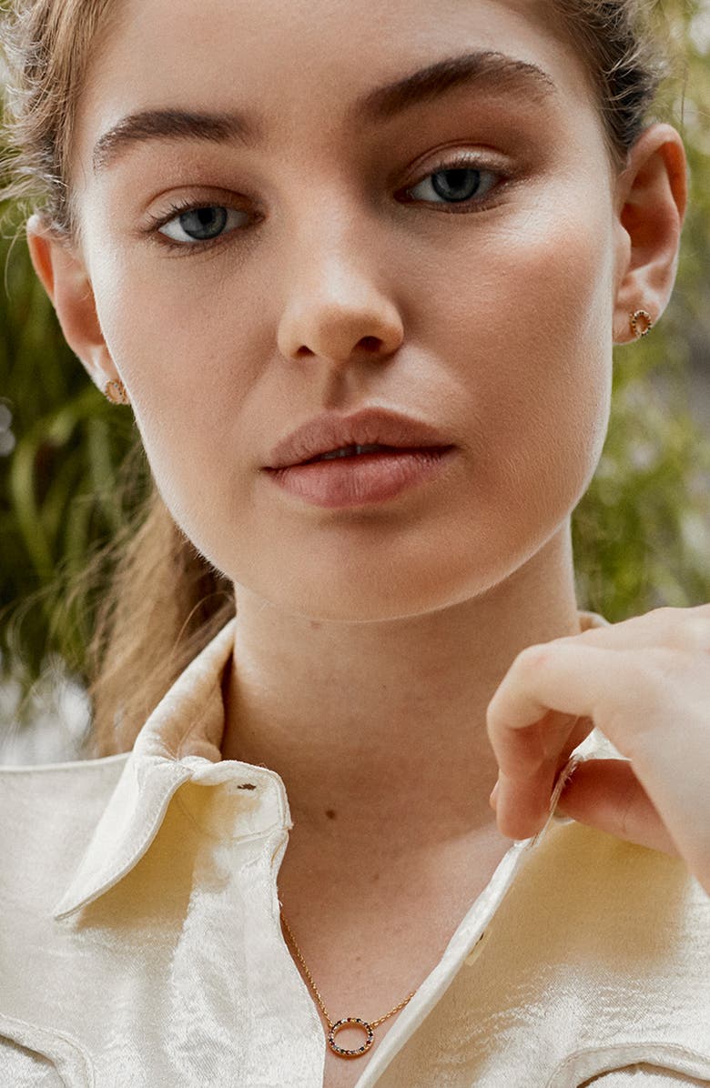 Estella Bartlett Cubic Zirconia Circle Stud Earrings, Alternate, color, Gold