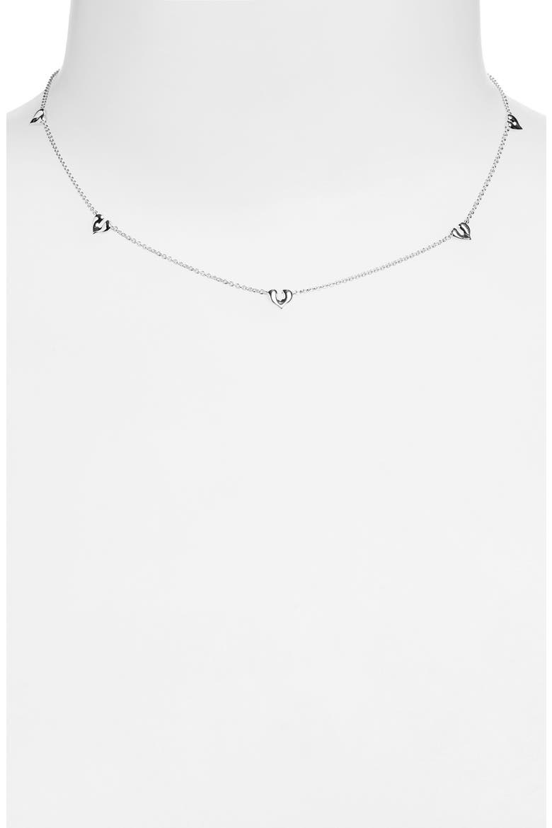 Molten Heart Mini Charm Choker, Alternate, color, SILVER