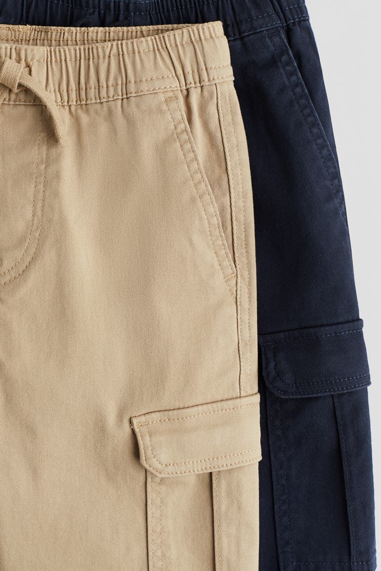 2-pack Cargo Trousers, Alternate, color, Beige/navy blue