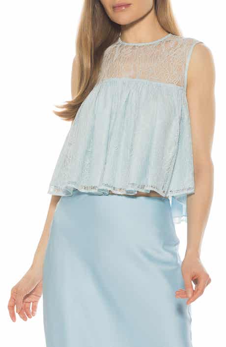Alexia Admor Portia Ruffle Sleeveless Lace Top