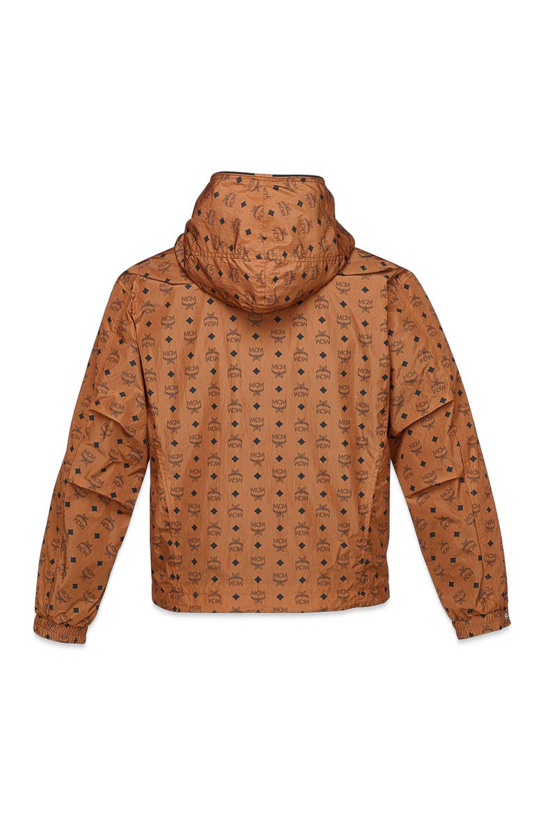 Monogram Print Windbreaker in ECONYL®, Alternate, color, Brown