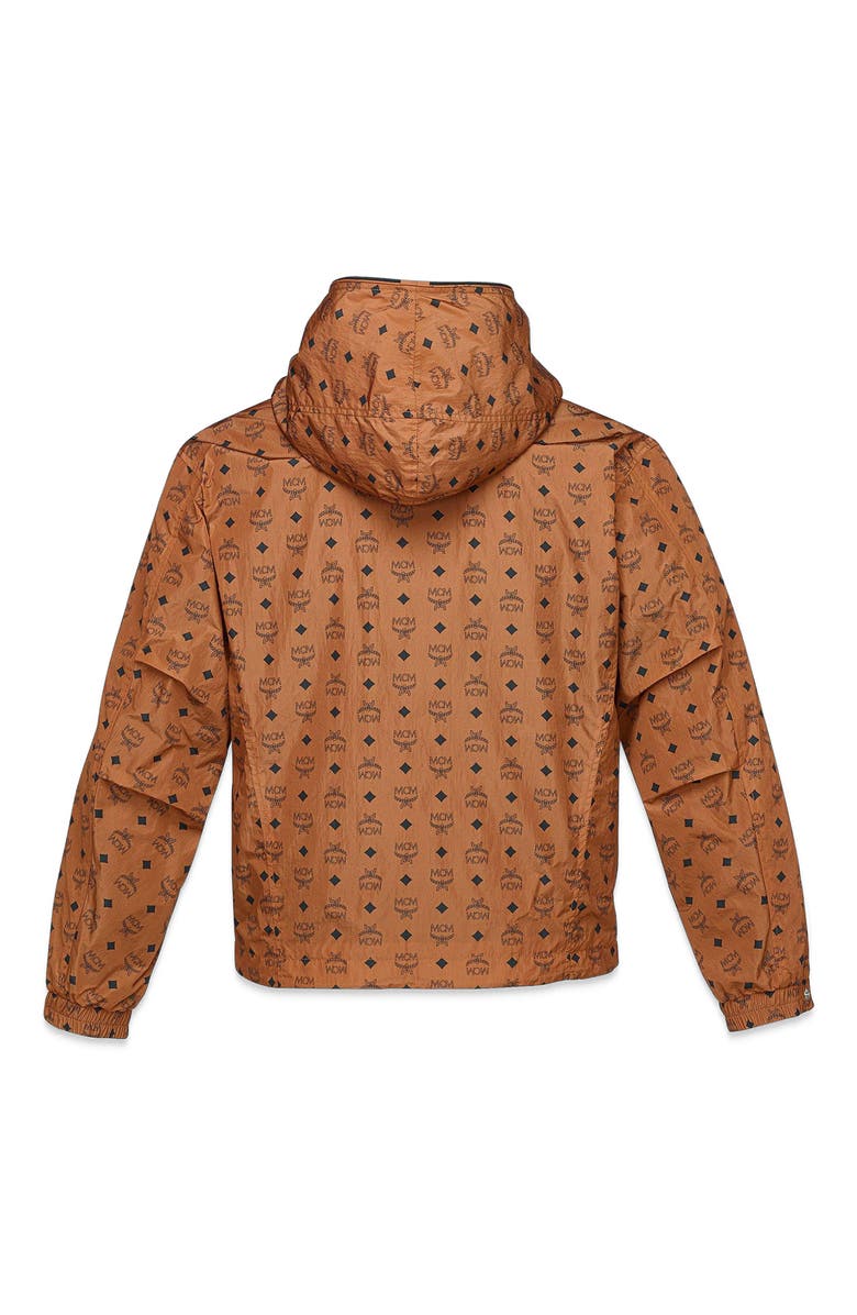 MCM Monogram Print Windbreaker in ECONYL<sup>®</sup>, Alternate, color, Brown