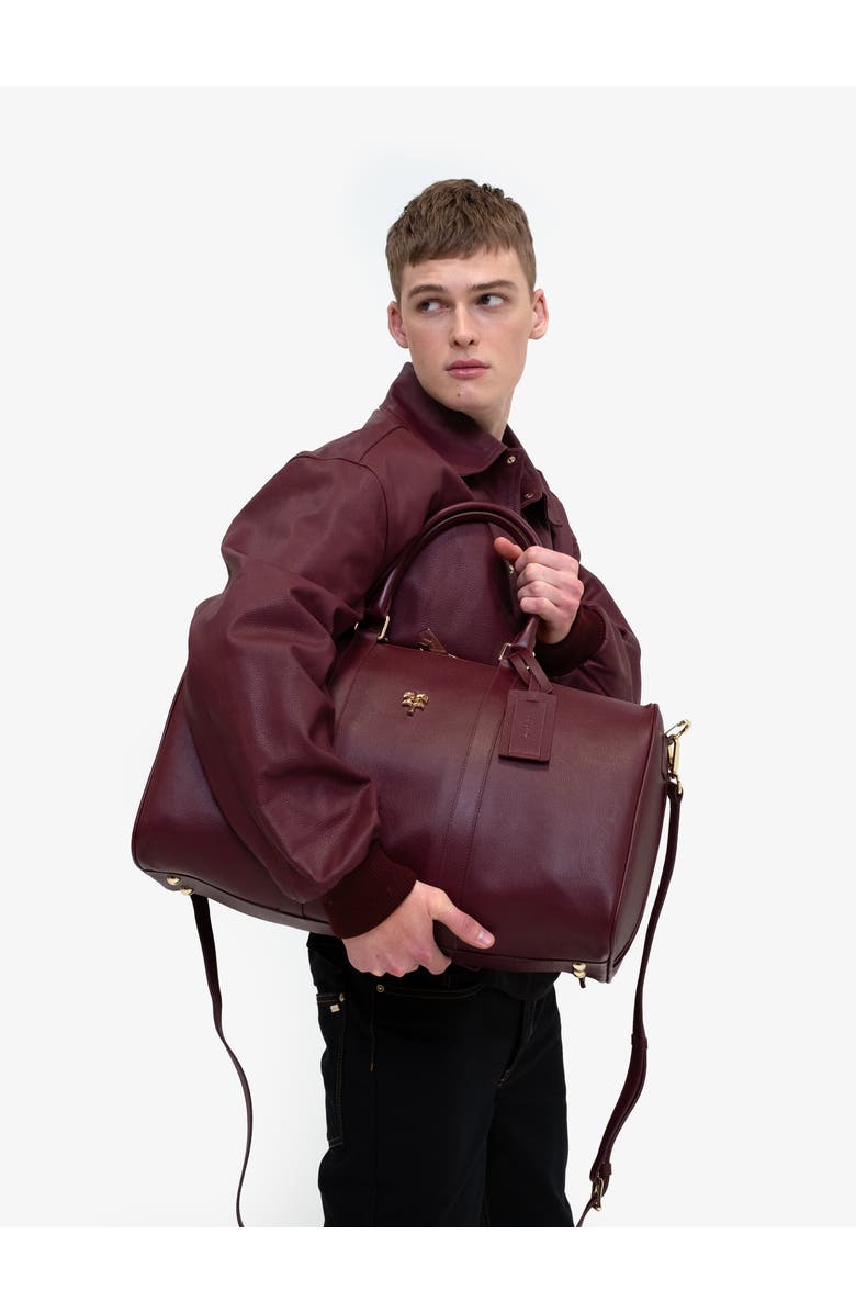 PLACE OF ELMS RED DIAMOND LEATHER BOMBER, Alternate, color, 