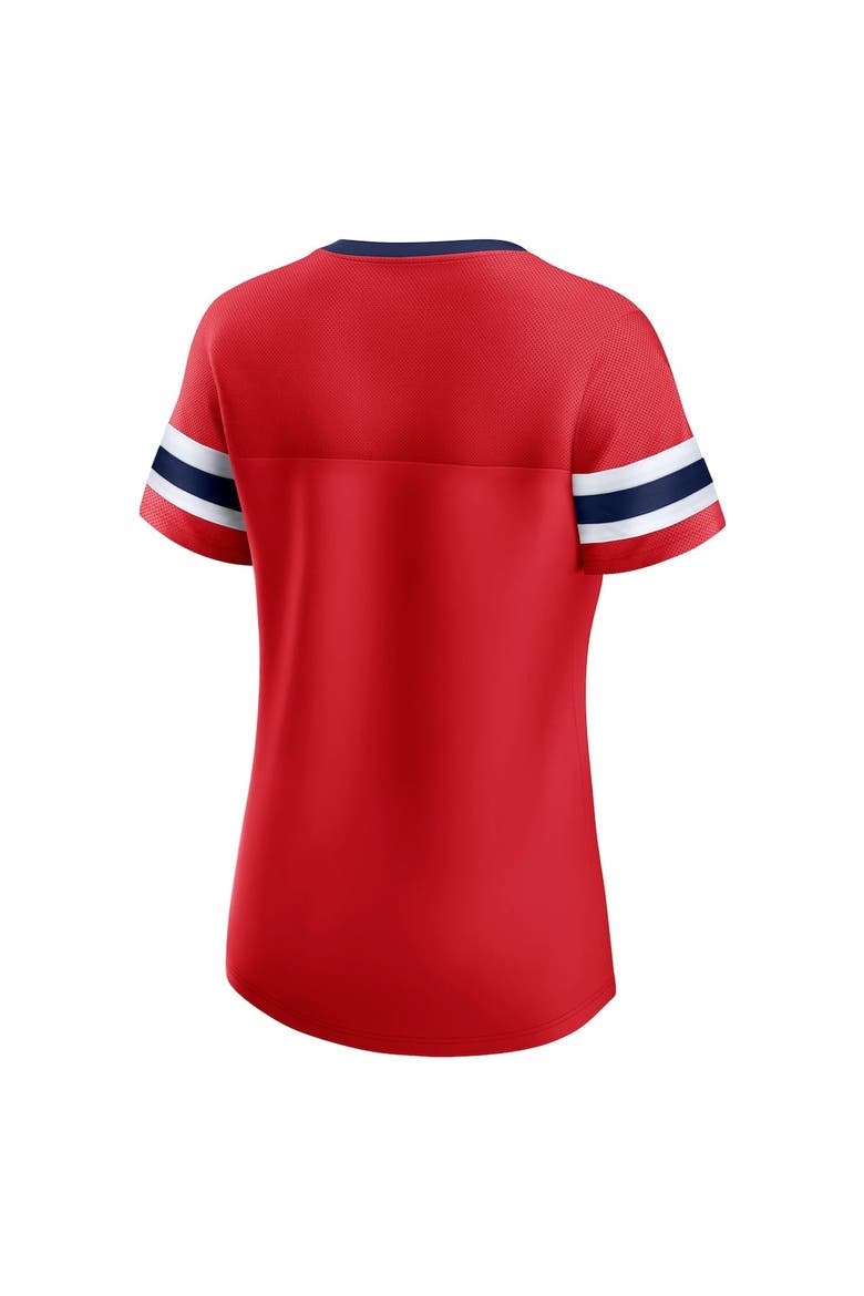 Women's Fanatics Red Washington Capitals Iconic Athena Lace-Up T-Shirt, Alternate, color, Red