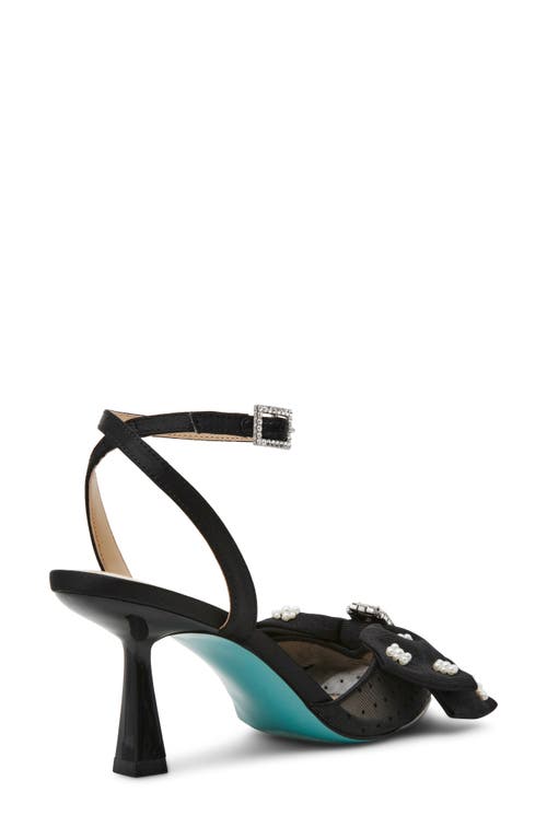 Betsey Johnson Mark Ankle Strap Mesh Pump In Black