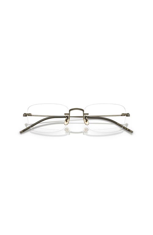 Oliver Peoples 53mm Rectangle Optical Glasses In Metallic