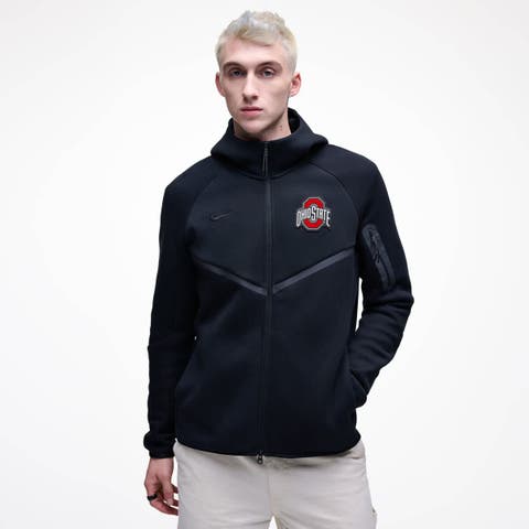 Men's Nike Black Ohio State Buckeyes Tech Fleece Full-Zip Windrunner Hoodie