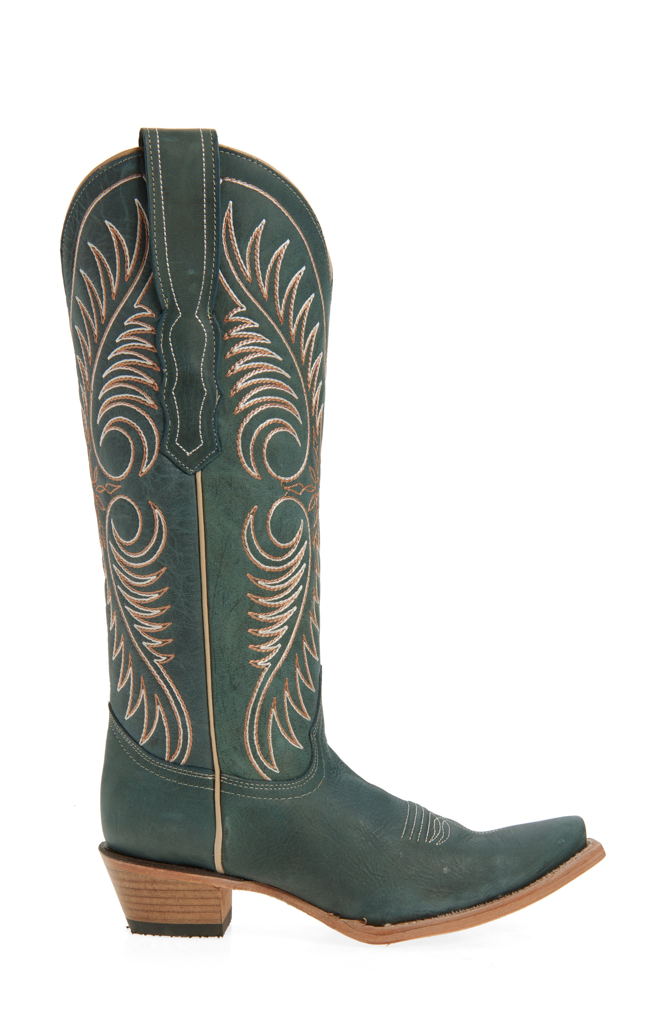 CIRCLE G Contrast Embroidery Tall Western Boot, Alternate, color, 