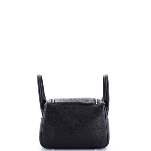 Pre-owned Hermes Hermes Lindy Bag Clemence Mini In Black