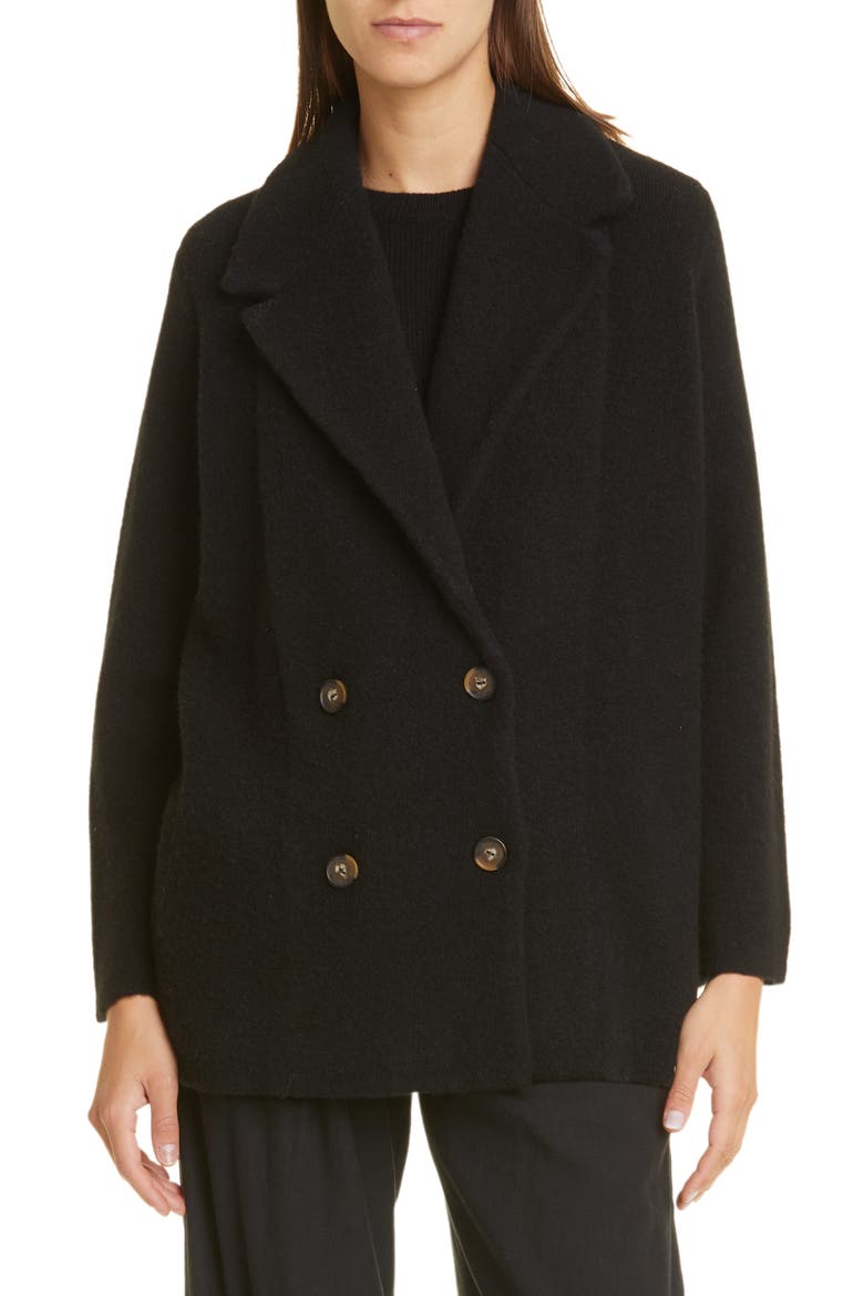 Wool & Alpaca Blend Jacket, Main, color, BLACK