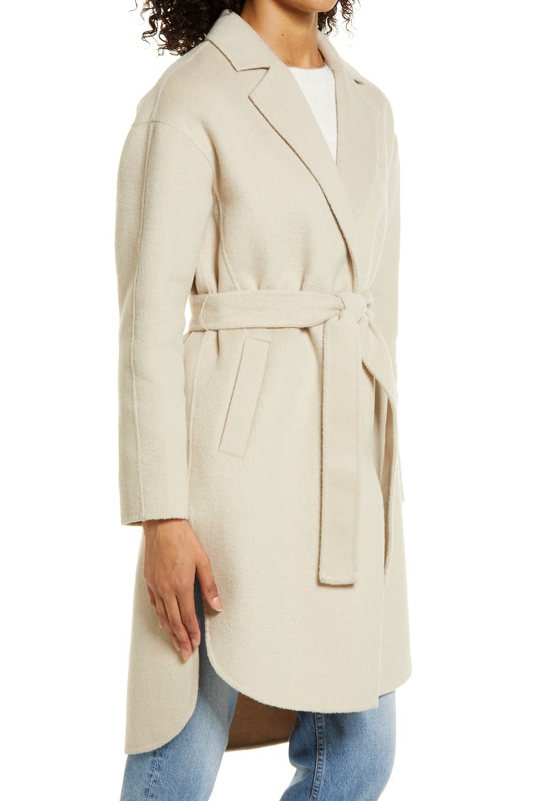 Belted Wool Blend Coat, Alternate, color, OATMEAL HEATHER