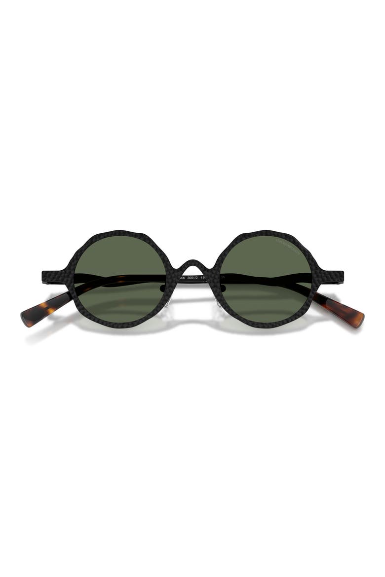 41mm Round Sunglasses, Alternate, color, MATTE BLACK/ DARK GREEN