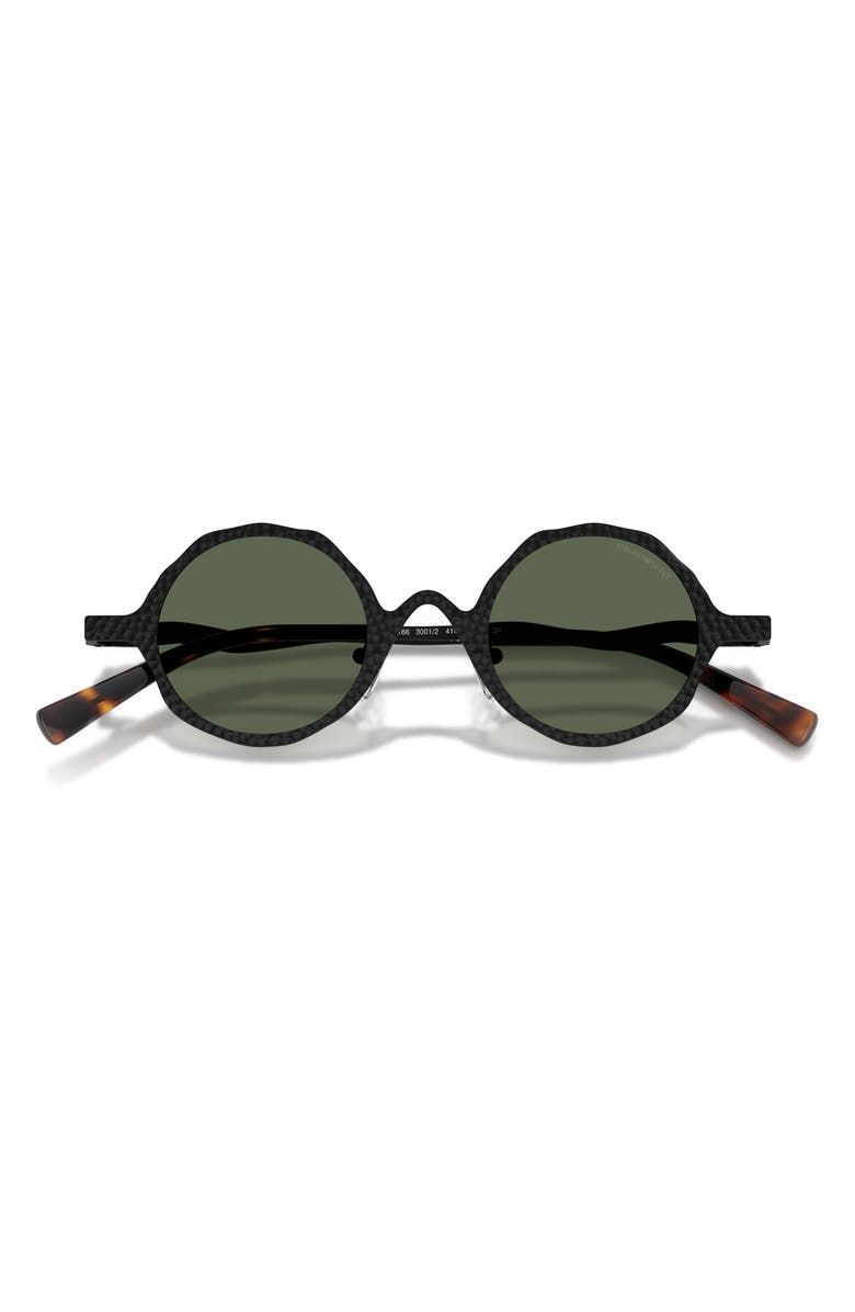Emporio Armani 41mm Round Sunglasses, Alternate, color, Matte Black/ Dark Green