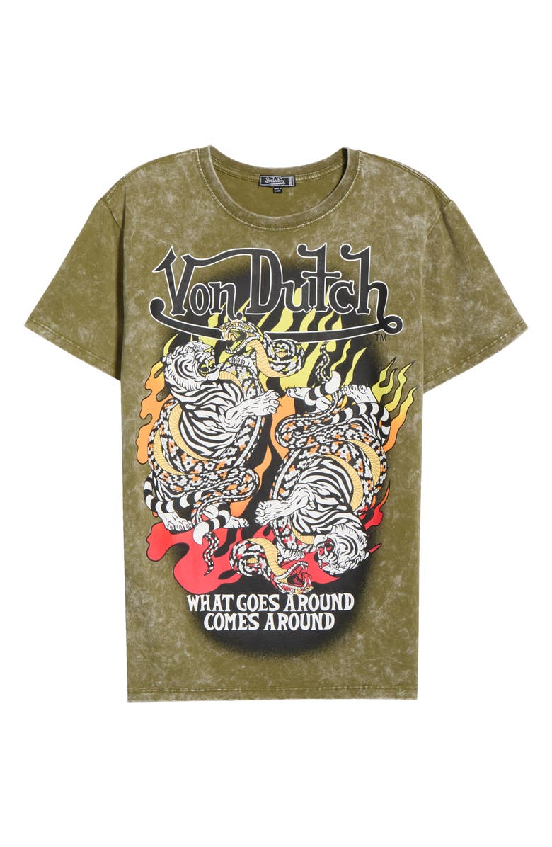 Von Dutch Graphic T-Shirt, Alternate, color, Sphagnum Mineral Wash