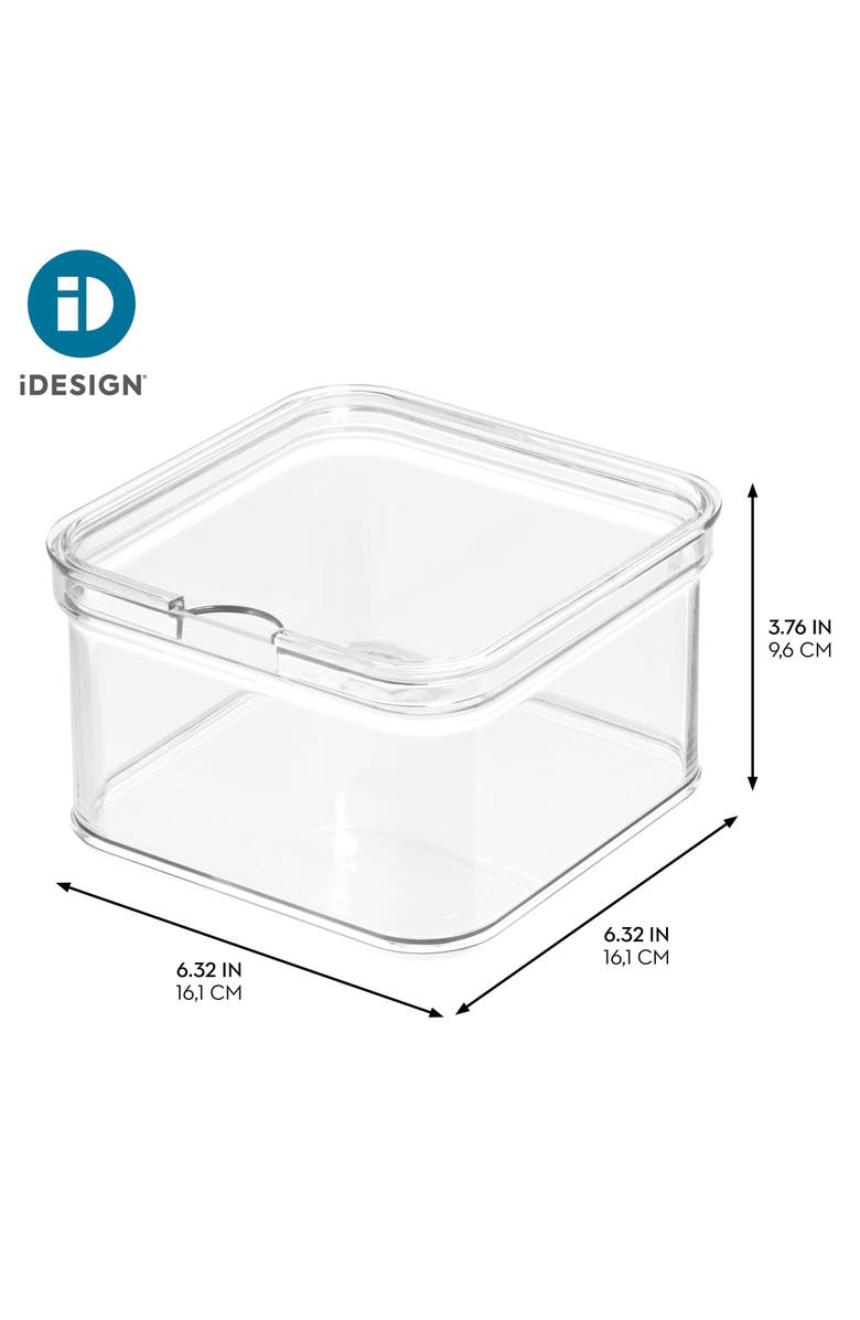 iDesign Stackable Fridge Organizer Bins with Lids - Set of 3 - Clear, Alternate, color, Clear