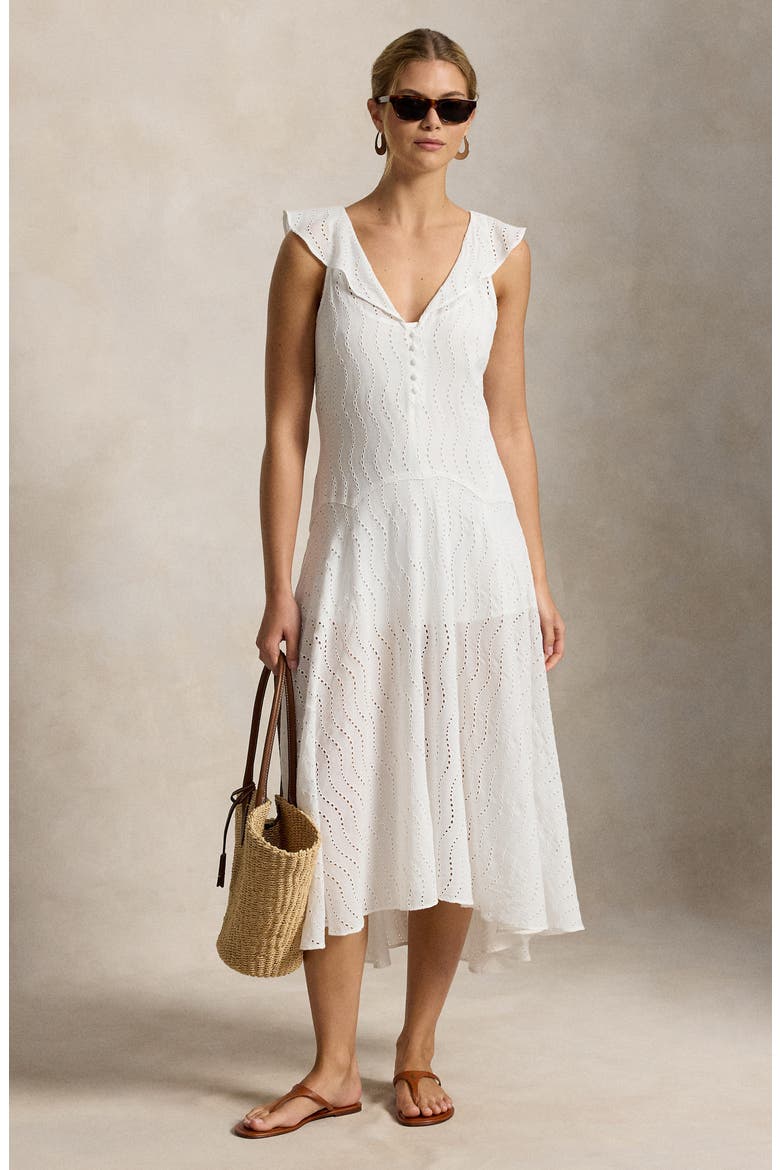 ralph lauren eyelet cotton dress Polo Ralph Lauren Women's Cotton Eyelet Shirt Dress - White