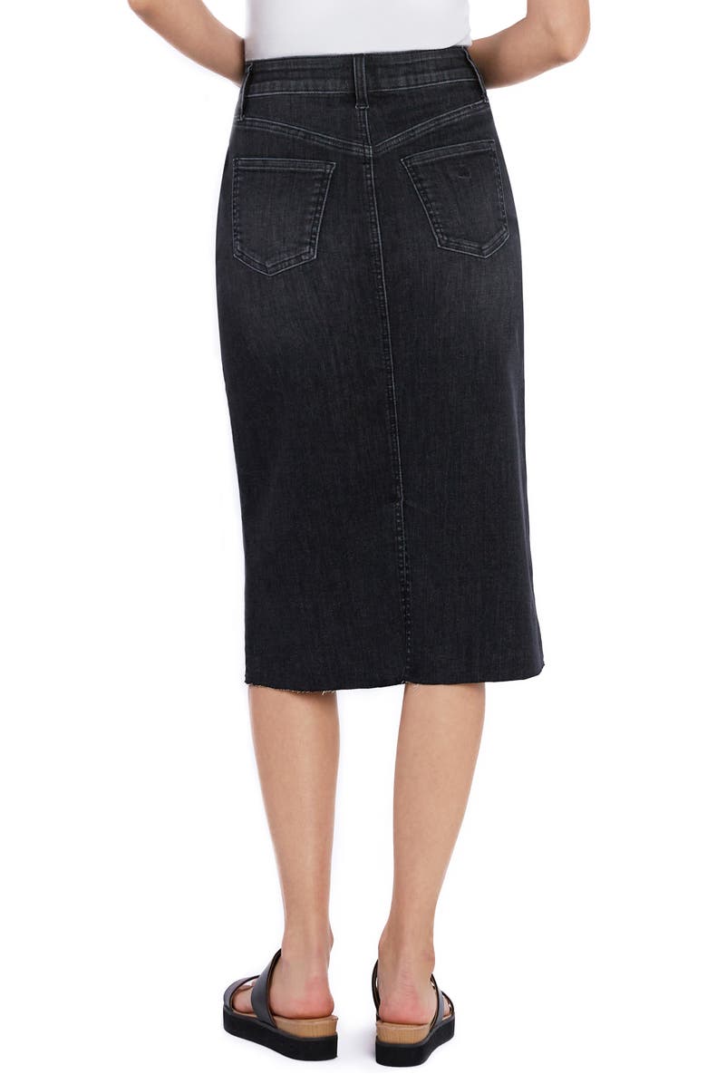 Wash Lab Denim Adore Raw Hem Denim Midi Skirt, Alternate, color, Deep Grey