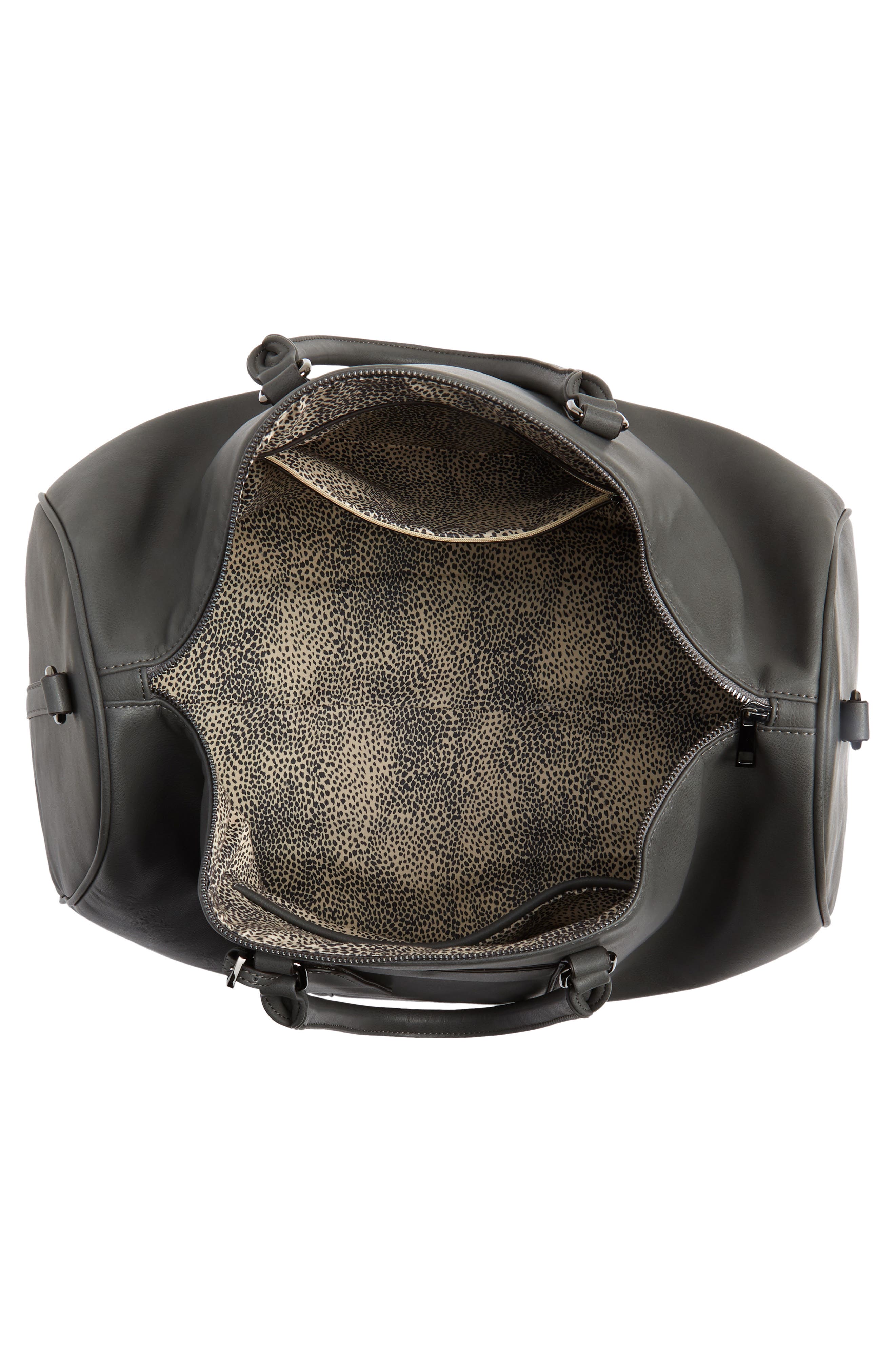 Lacie Faux Leather Duffle Bag, Alternate, color, CHARCOAL