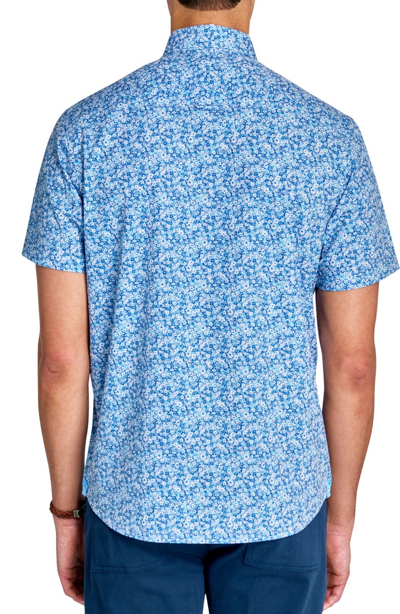 Brooklyn Brigade Micro Floral Short Sleeve Shirt, Alternate, color, Blue