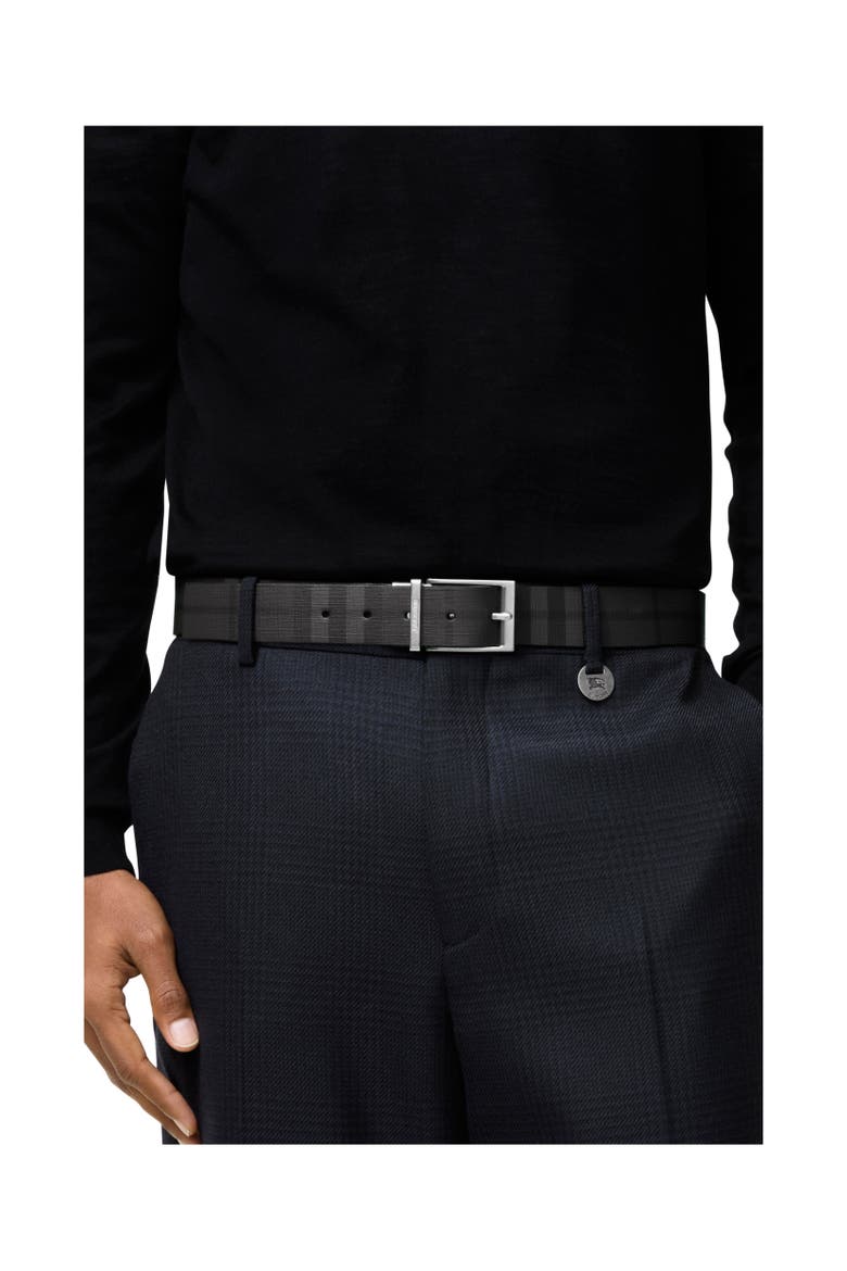 Reversible Check Belt, Alternate, color, Iron grey/black/palladium