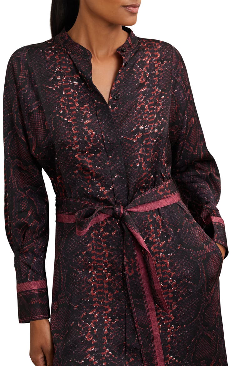 Daria Print Tie Waist Maxi Dress, Alternate, color, BURGUNDY/ BLACK