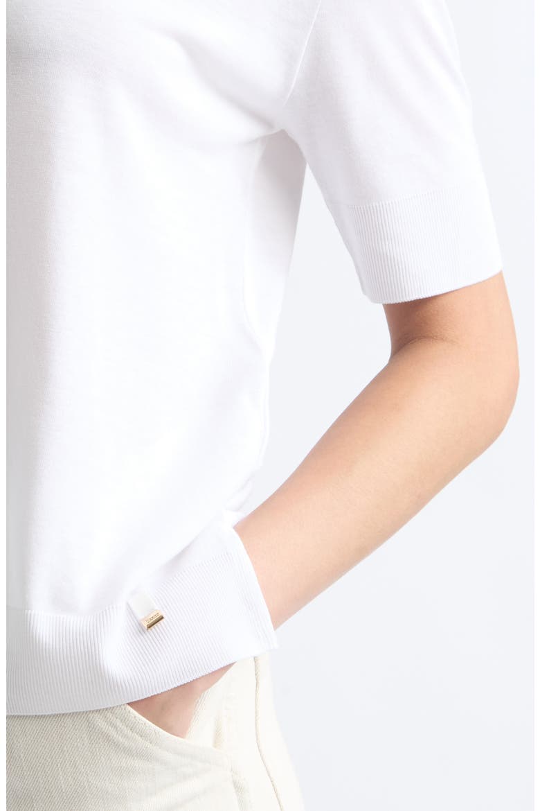 Glam Knit Crewneck T-Shirt, Alternate, color, 1000 WHITE