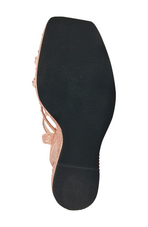 Lady Couture Rhinestone Wedge Sandal In Rose Gold