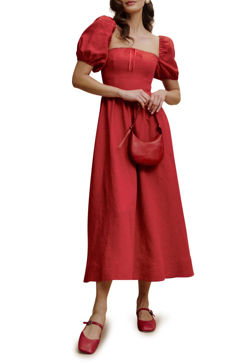 marella linen dress Marella Puff Sleeve Linen Dress (Women)
