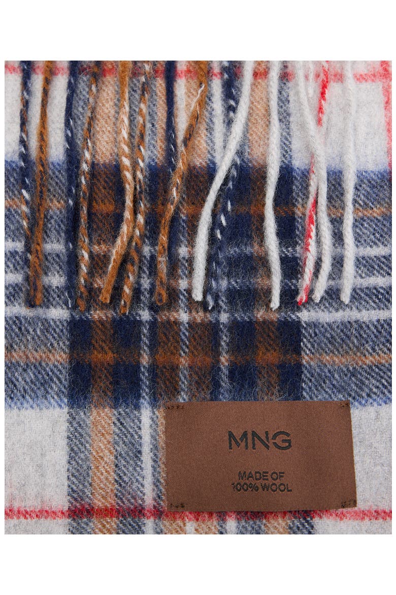 Wool Check Scarf, Alternate, color, GREY