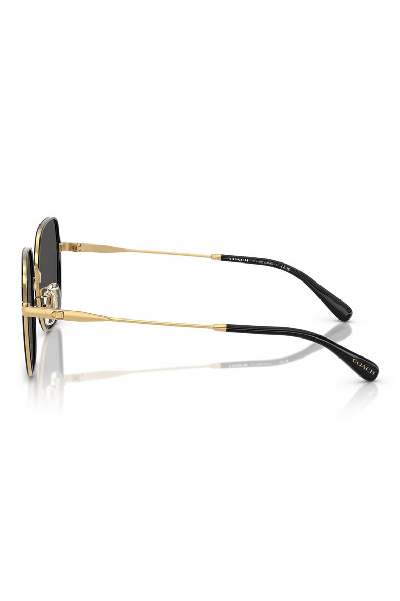 57mm Irregular Round Sunglasses, Alternate, color, SHINY GOLD / BLACK / GREY