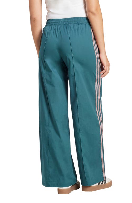 Adidas Originals 3 Stripes Wide Leg Pants In Blue