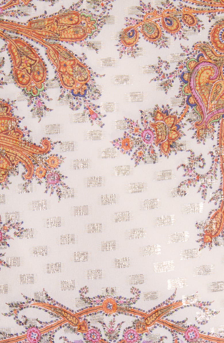 Valentino Garavani Embroidered Voyage Imaginaire Silk Georgette Dress, Alternate, color, Purple Multi