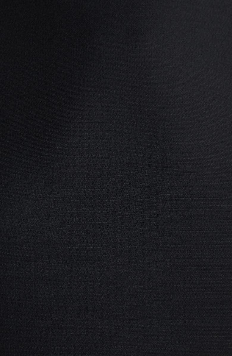 Valentino Feather Trim Crepe Couture Shift Dress, Alternate, color, Black