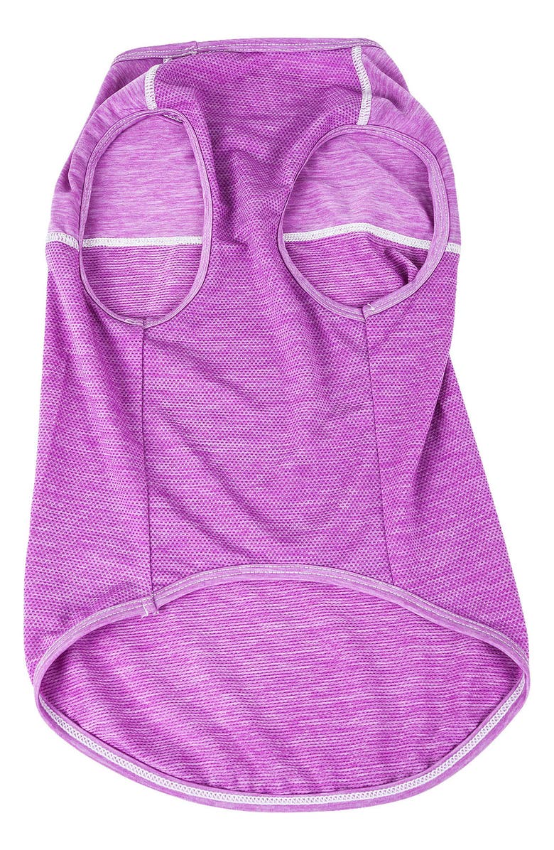 PET LIFE ACTIVE 'Aero-Pawlse' Heathered Tank Top, Alternate, color, Maroon/ Purple