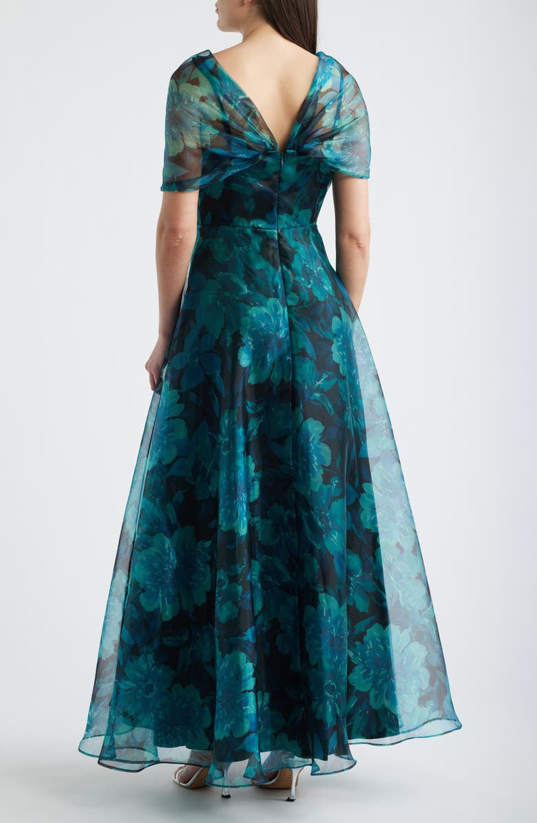Eliza J Floral Shoulder Overlay Ballgown, Alternate, color,