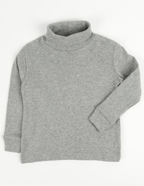 Leveret Kids Turtleneck, 100% Cotton, Solid Colors In Gray