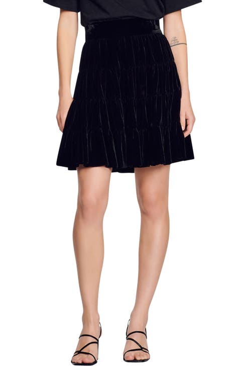 Fanfan Velour Skater Skirt