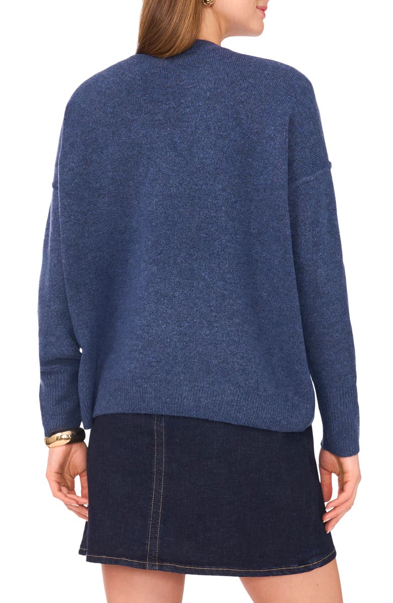 Vince Camuto Exposed Seam Crewneck Sweater, Alternate, color, Steel Blue