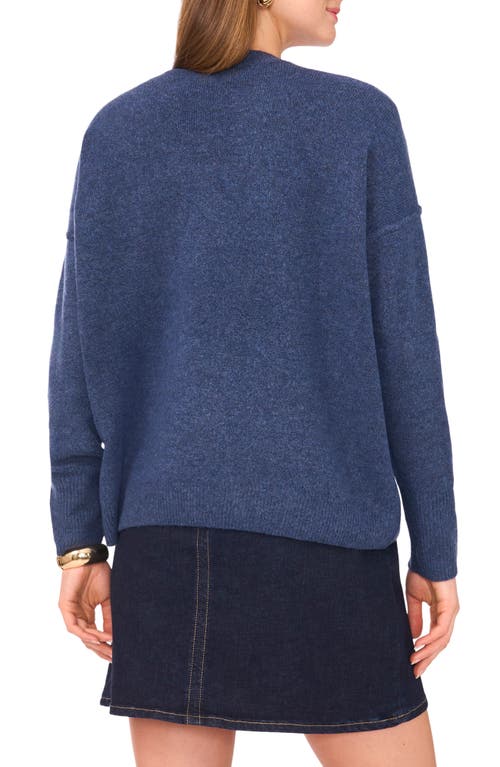Vince Camuto Exposed Seam Crewneck Sweater In Blue