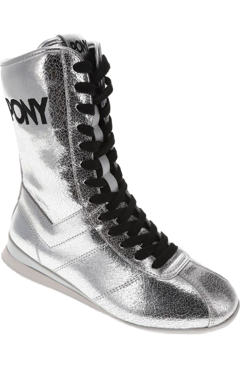 PONY KO-80 High Vintage Metallic Sneakers, Main, color,