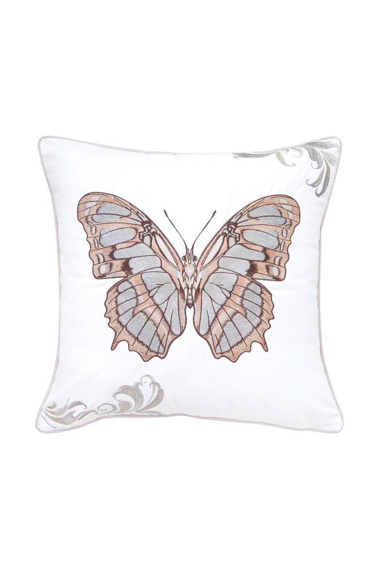 Green Malachite Butterfly Pillow, Main, color, Green