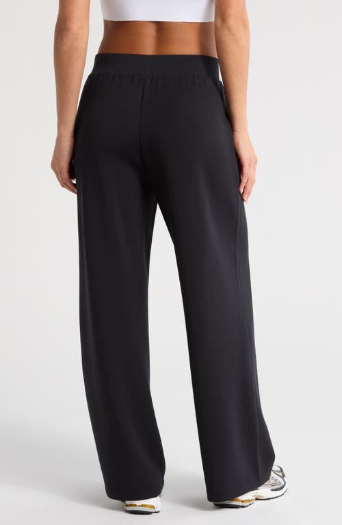 Zella Ultrasoft Knit High Waist Straight Leg Pants In Black