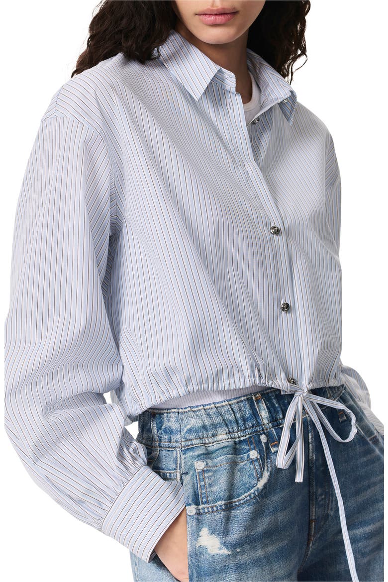 Georgie Stripe Poplin Shirt, Alternate, color, FOG STRIPE