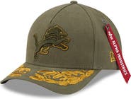 New Era x Alpha Industries Men's New Era x Alpha Industries Olive Detroit Lions A-Frame 9FORTY Adjustable Hat