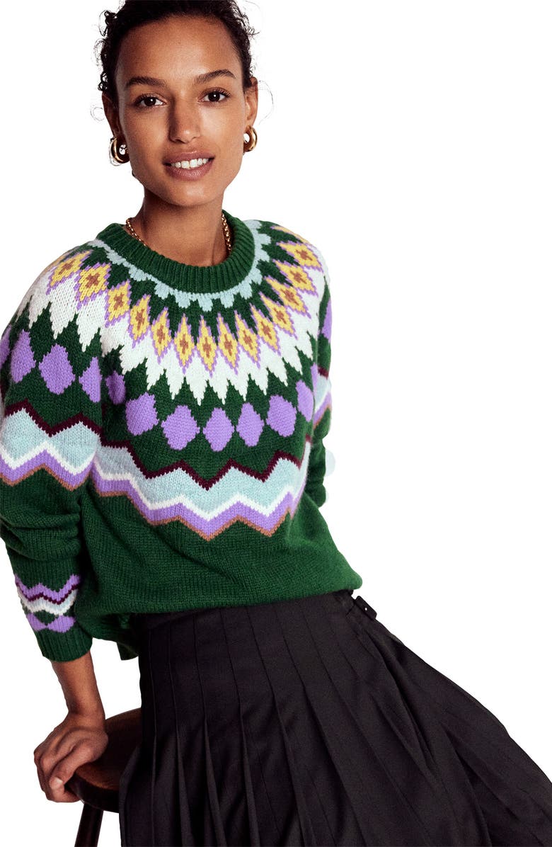 Boden Adele Fair Isle Wool, Cotton & Alpaca Blend Sweater, Alternate, color, 