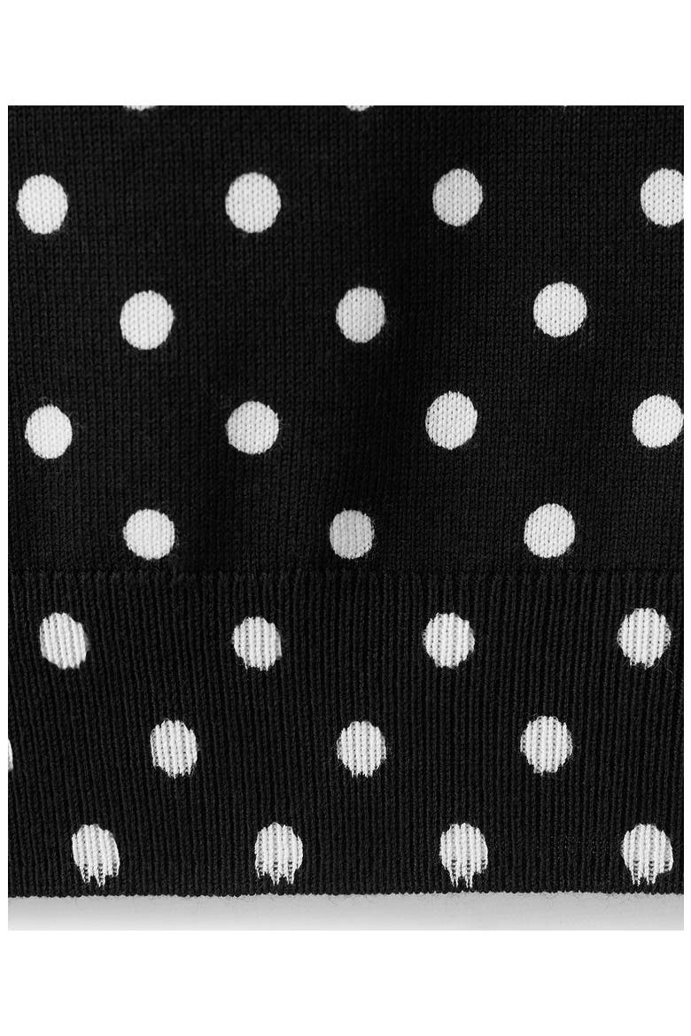 Dot Short Sleeve Sweater, Alternate, color, BLACK