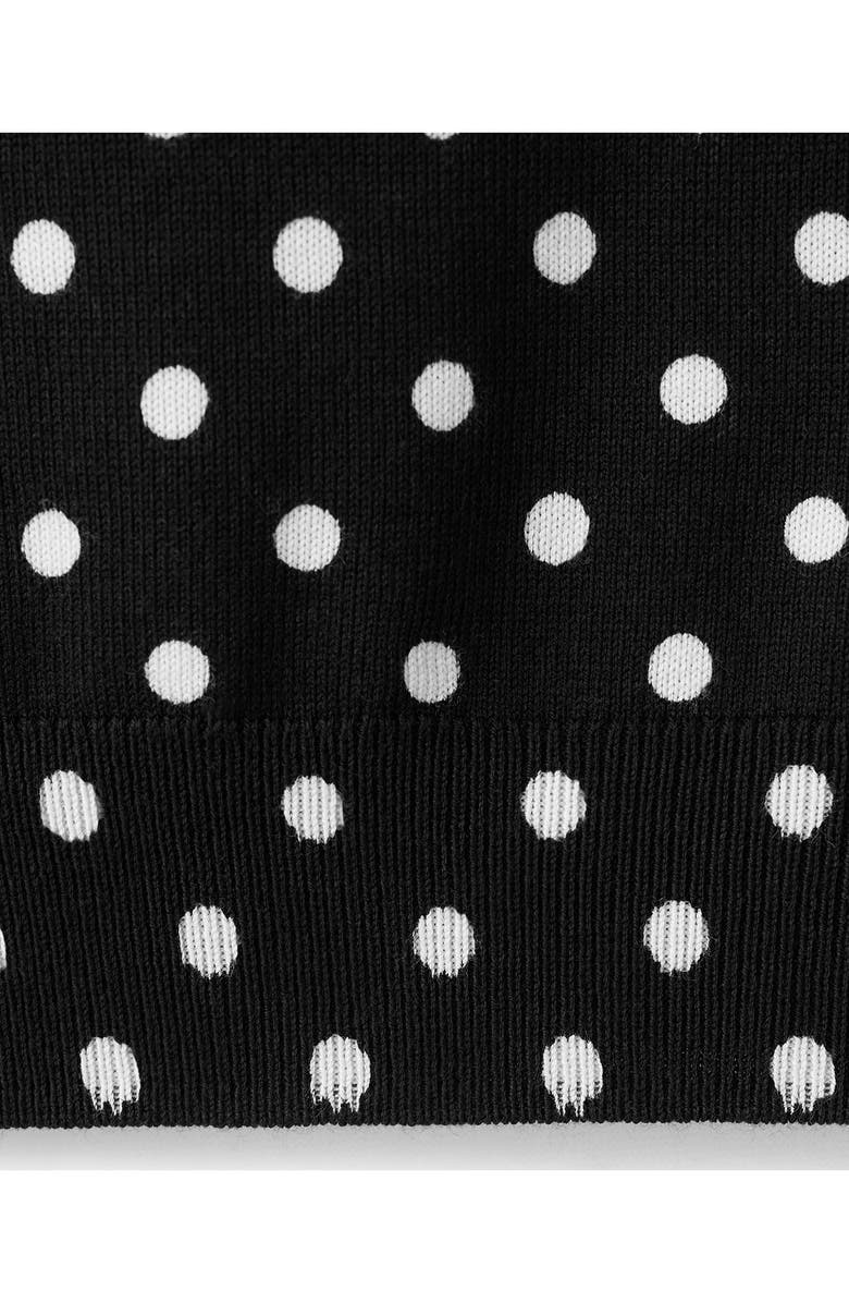MANGO Dot Short Sleeve Sweater, Alternate, color, Black