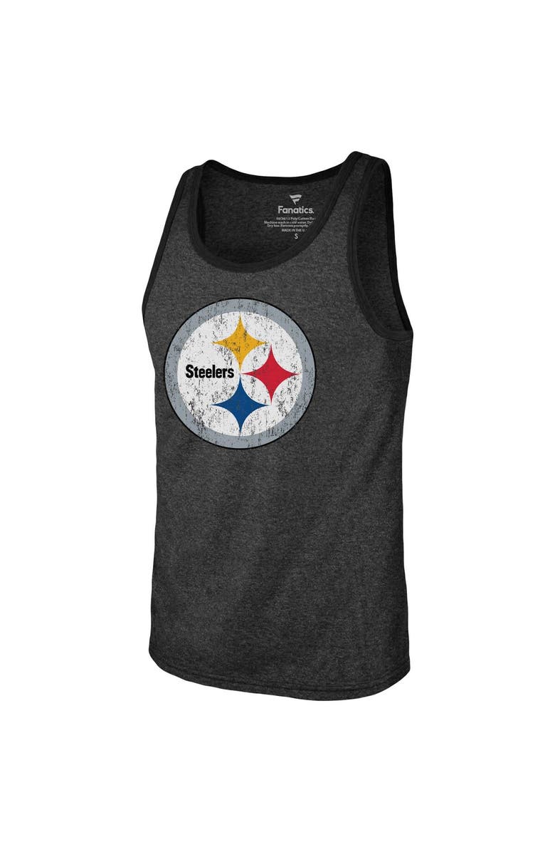 Majestic Threads Men's Majestic Threads T.J. Watt Black Pittsburgh Steelers Name & Number Tri-Blend Tank Top, Alternate, color, 