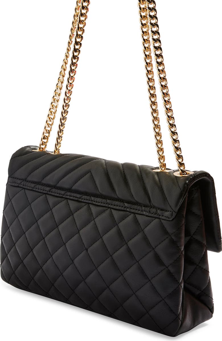 Topshop Panther Quilted Faux Leather Shoulder Bag, Alternate, color,