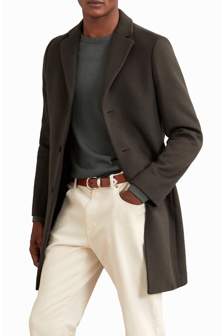 Gable Wool Blend Overcoat, Alternate, color, DARK KHAKI GREE
